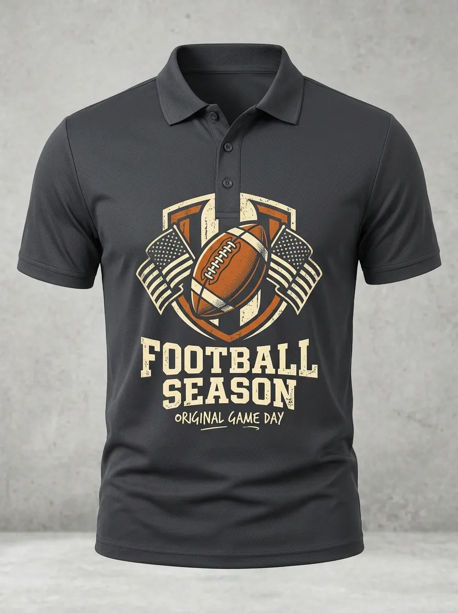 Football Inspired Casual Polo Shirt