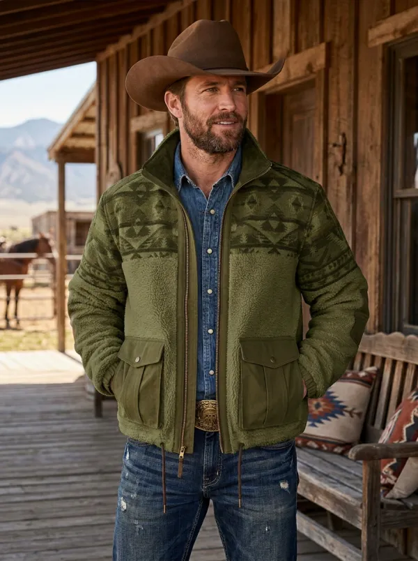 Prairie Ridge Aztec Country Classic Men's Western Fleece Jacket