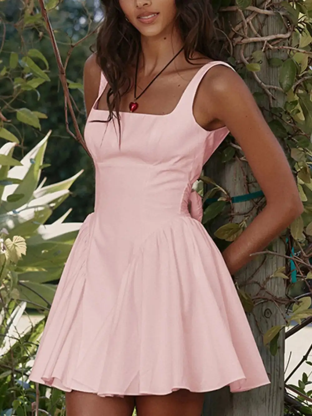 Square Neck Sleeveless Mini Dress