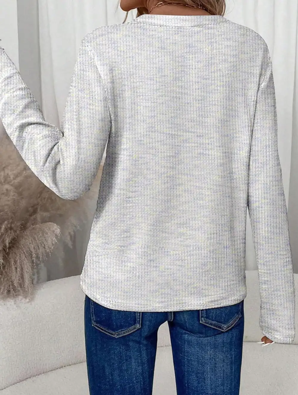V Neck Pullover Long Sleeve Tee