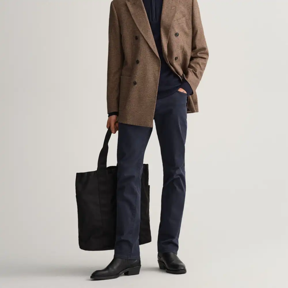 Garment-Dyed Straight-Leg Comfort-Stretch Denim Jeans