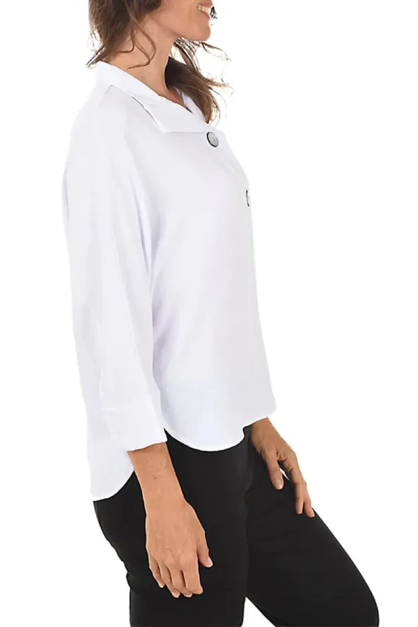 Solid Dolman Sleeve Crinkle Blouse