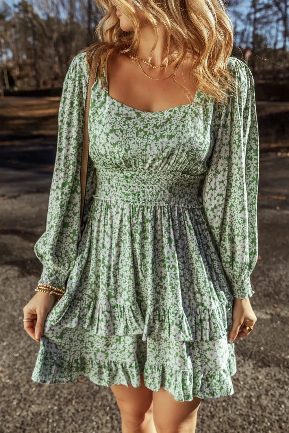 Ruffle Hem Floral Mini Dress