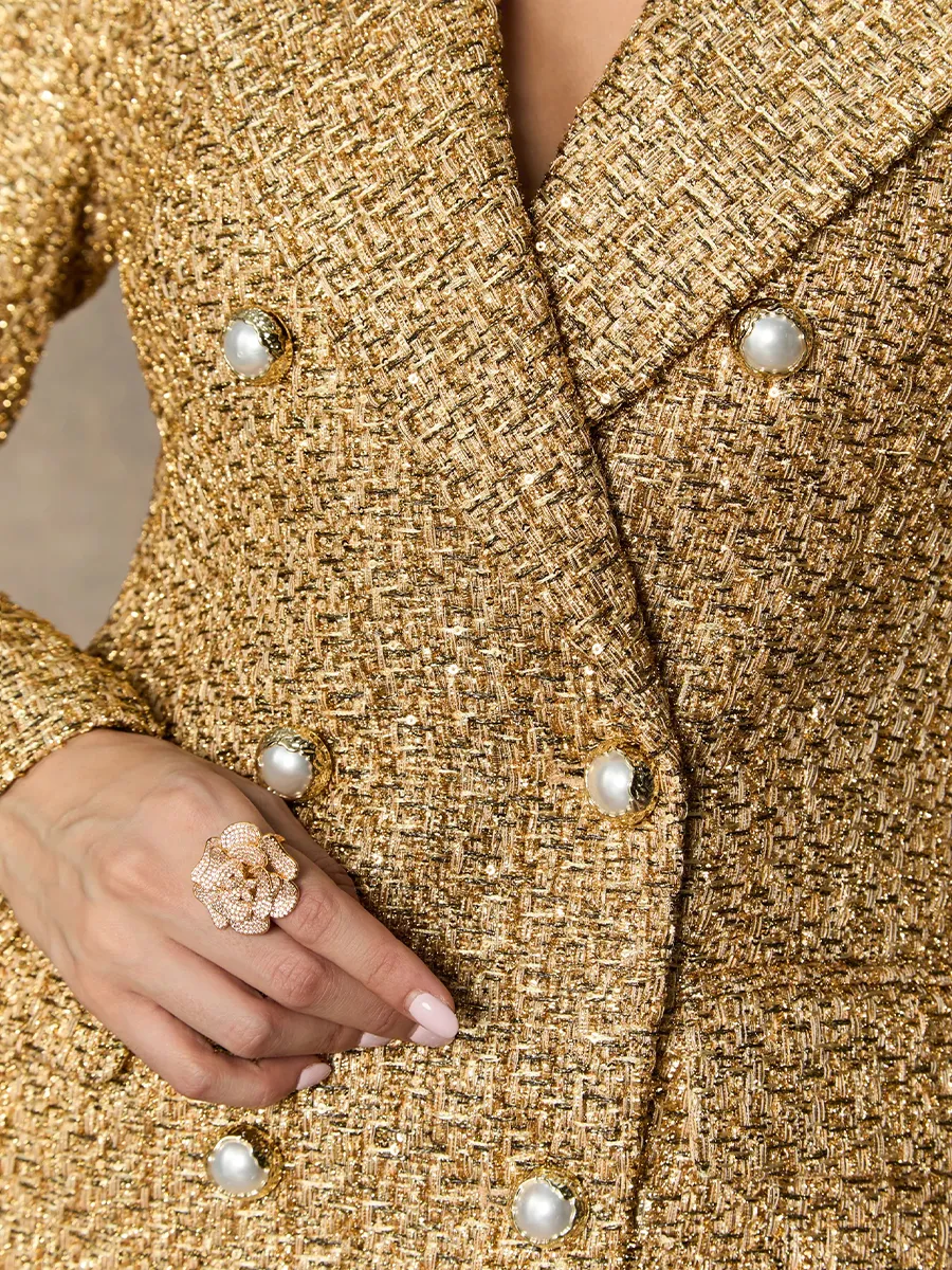 Liliana Blazer Dress In Gold