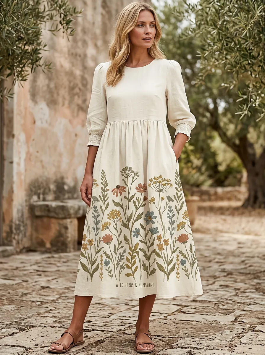 Botanical Nature Lover Wild Herbs Dress