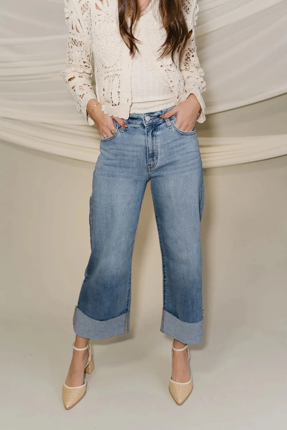 Wide Crop Leg Jeans