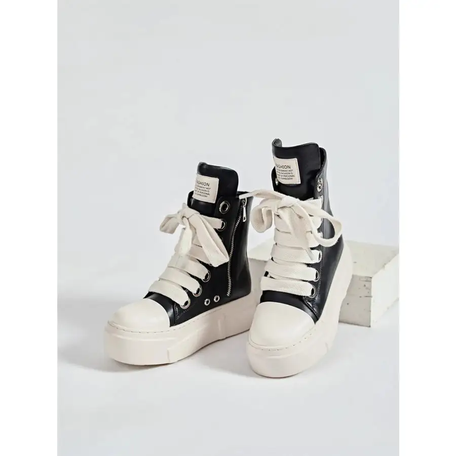 Platform Lace Up Contrast Sneakers