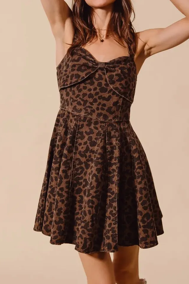 Mineral Leopard Flare Mini Dress