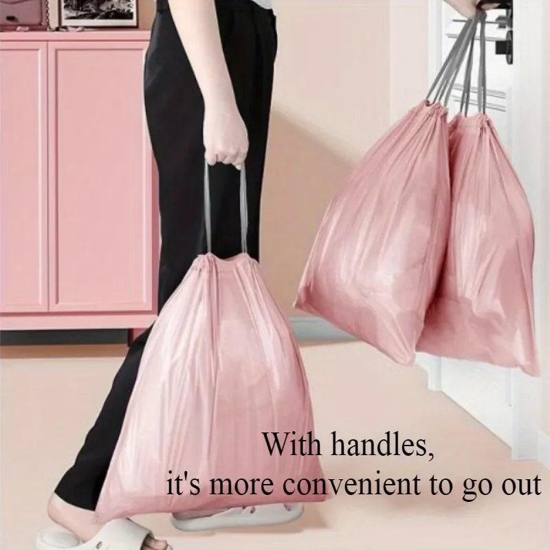 Pink Drawstring Trash Bags