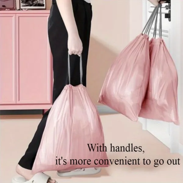 Pink Drawstring Trash Bags