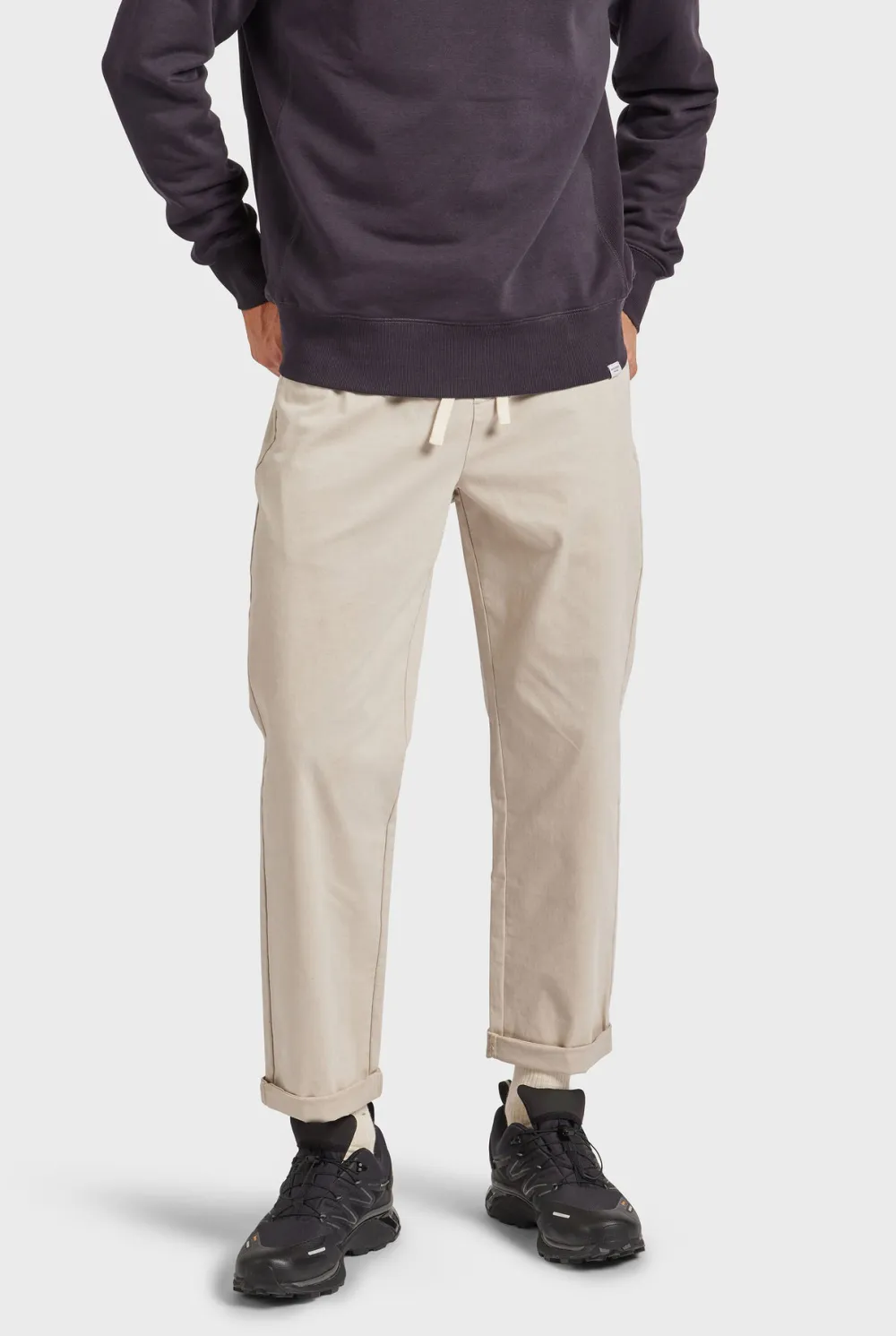 Casual Tapered Fit Cotton Blend Chino Pants
