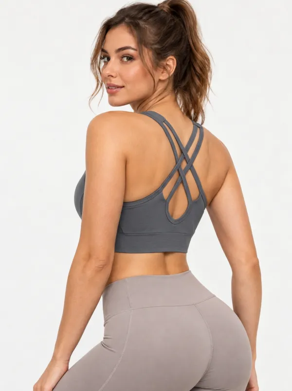 Women's Cross Back Fitness Bra with Everyday Detail