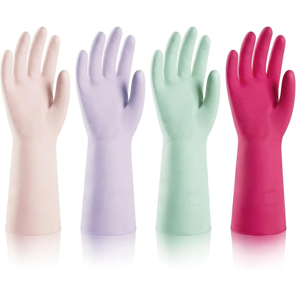 4 Pair Diamond Texture Cleaning Gloves