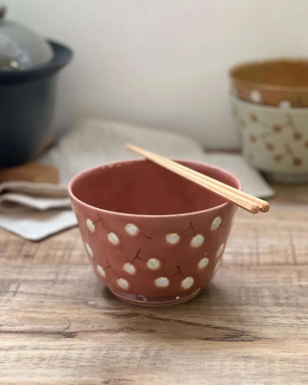 Hand Painted Cherry Noodle Bowl