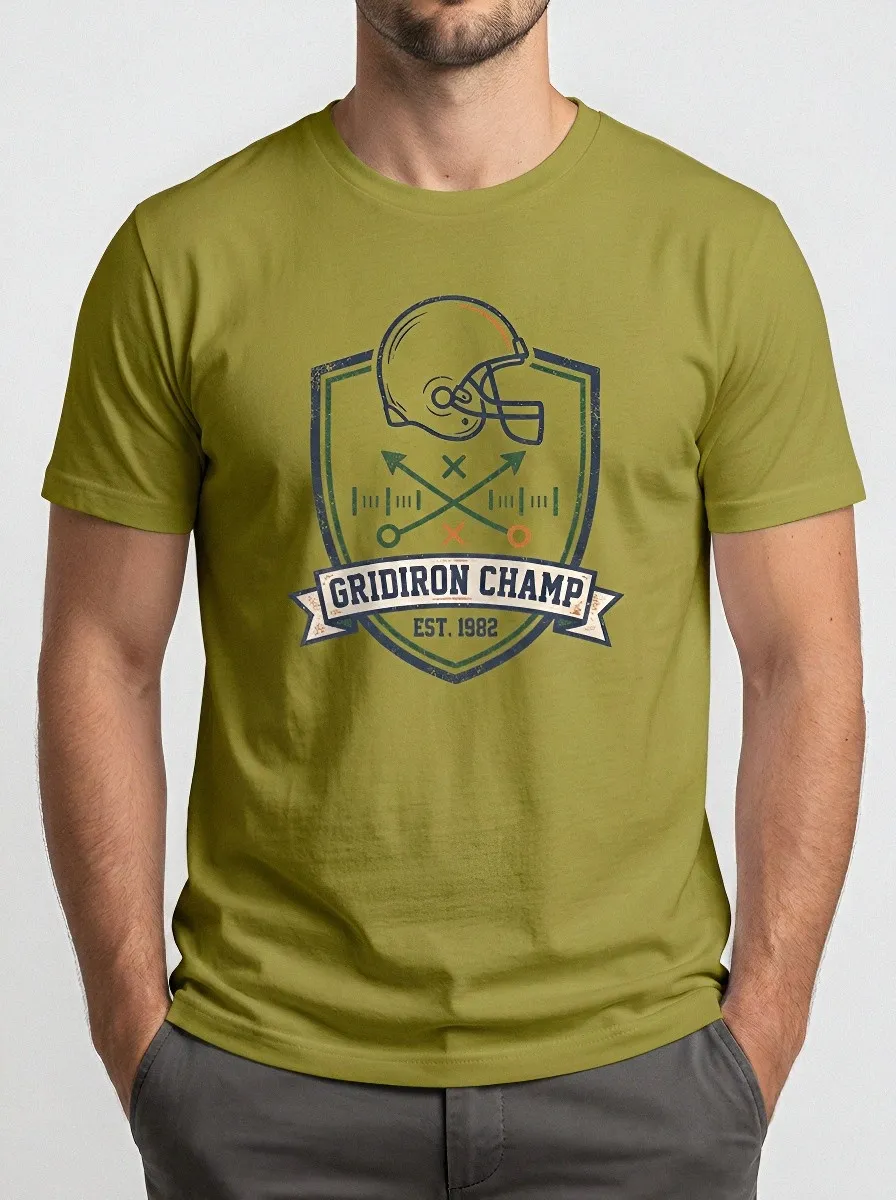 Men's American Football Gridiron Champ Helmet Graphic T-shirt