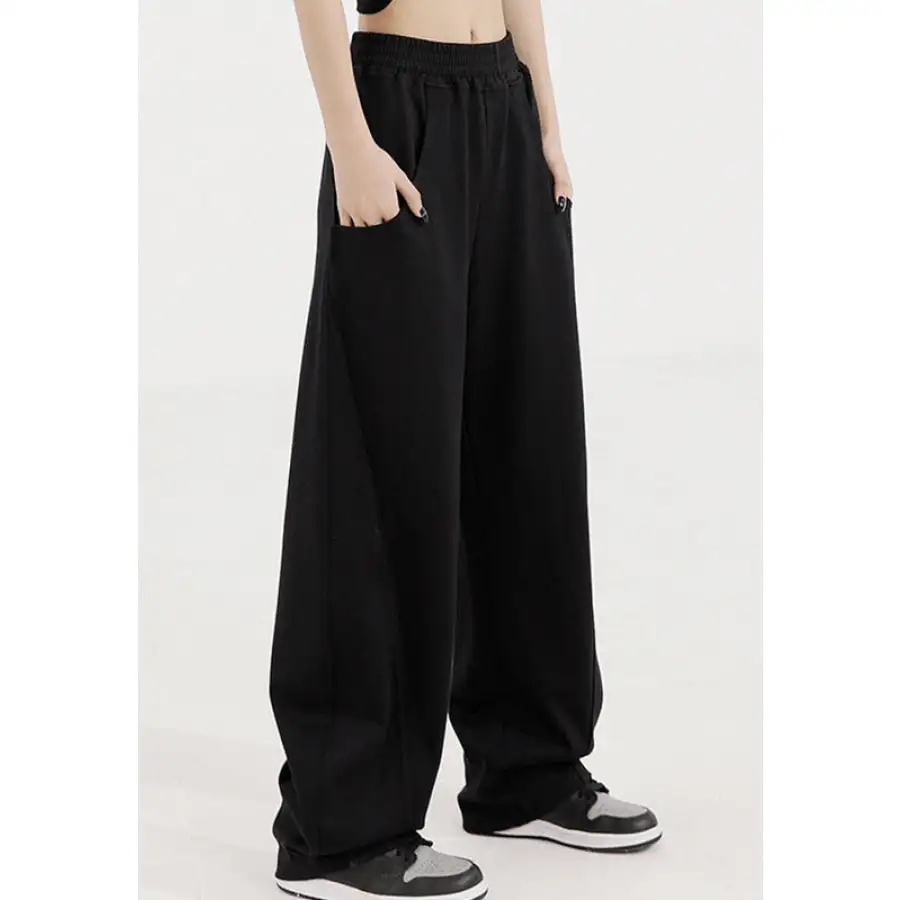 Elastic Waist Sweatpants with Pockets Apparel