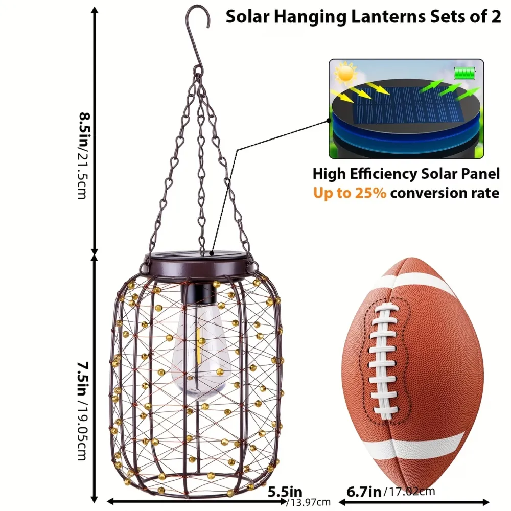 1 Pcs Retro Solar Garden Lantern Light