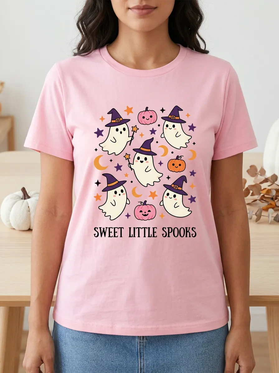 Ghost Pumpkin Halloween Graphic T-Shirt