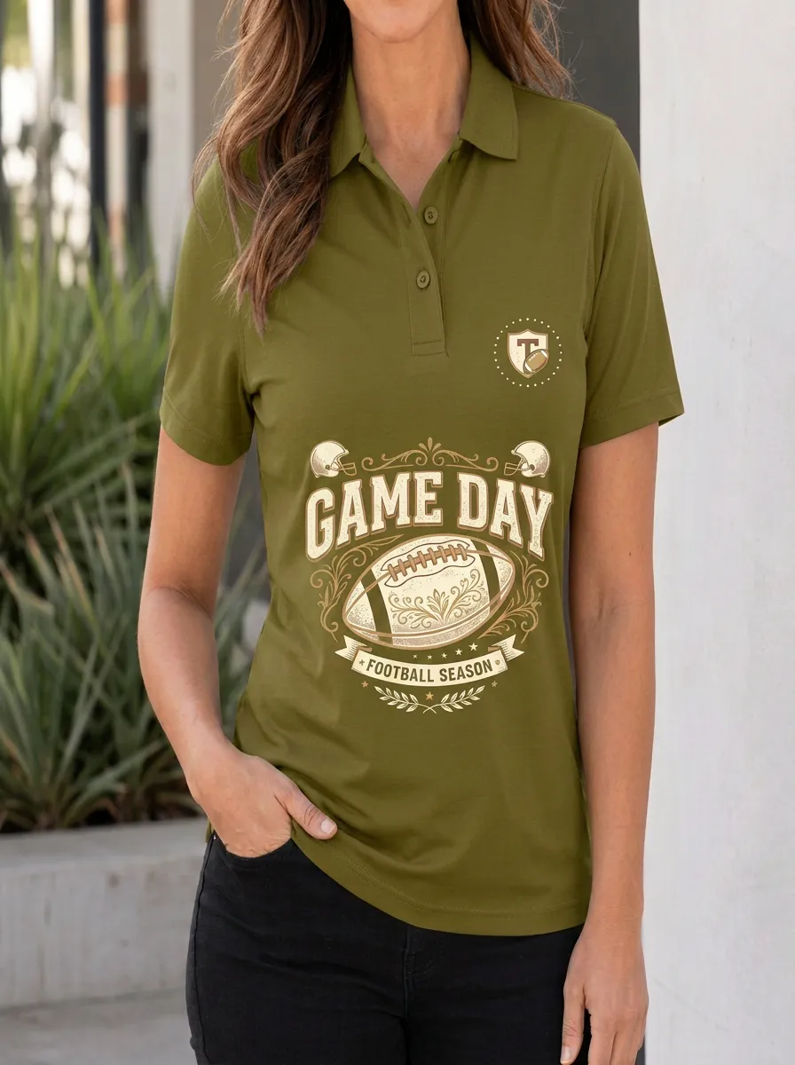 Playbook Football Fan Game Day Graphic Polo Shirt