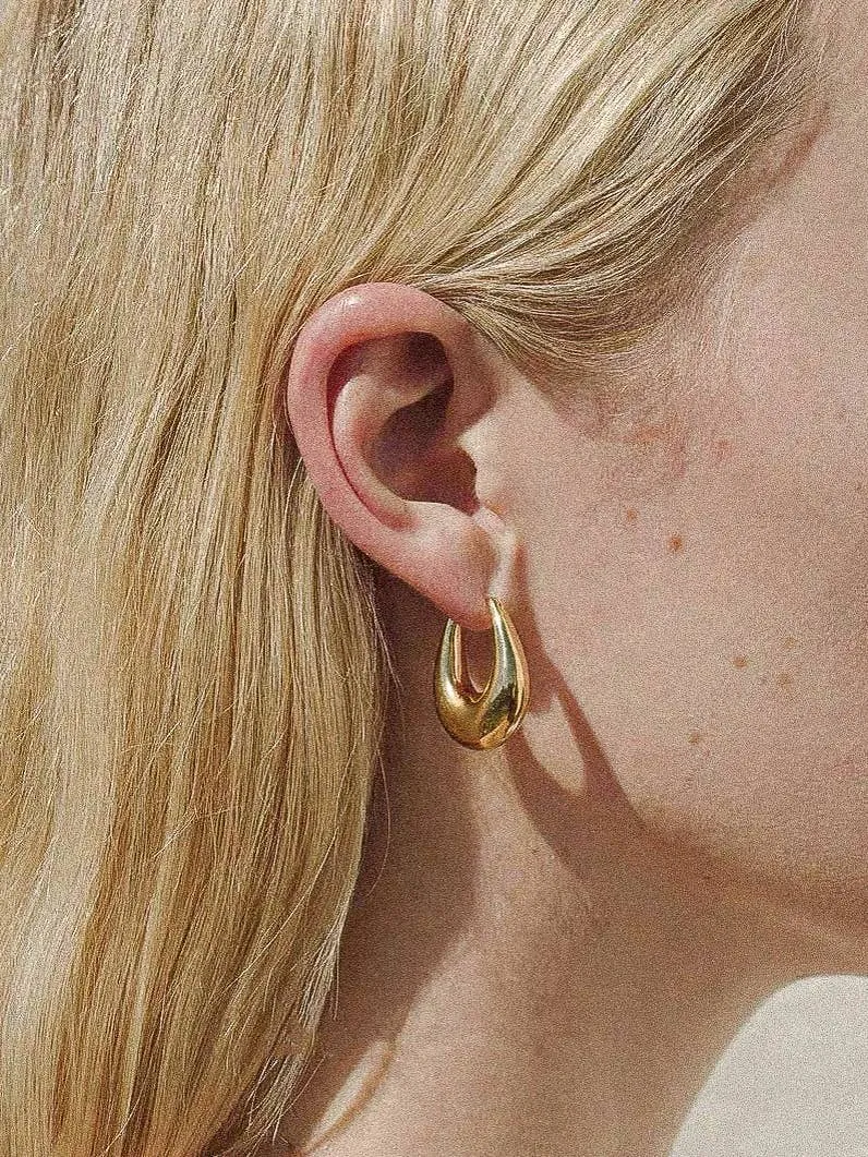 Droplet Shape Hoop Earrings