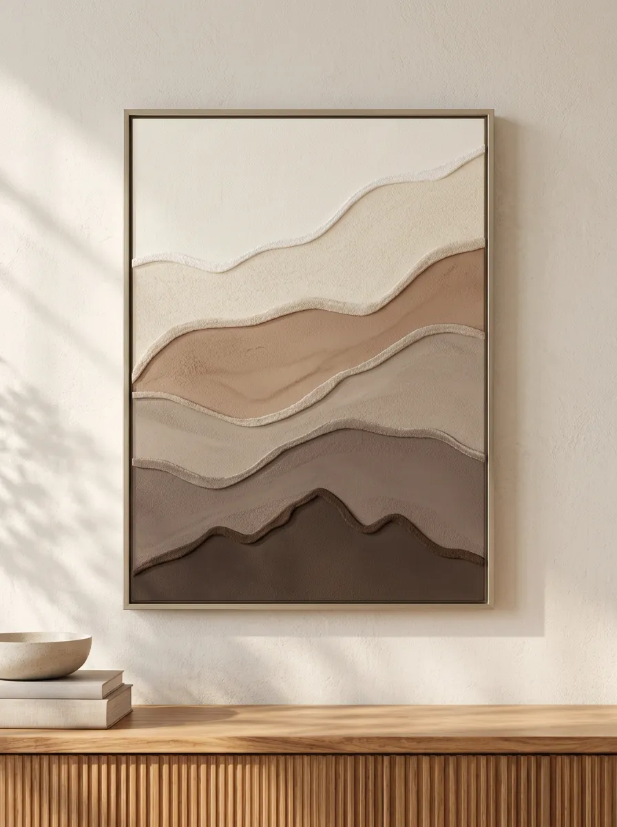 Contemporary Modern Minimalist Neutral Abstract Landscape Printed Wall Art