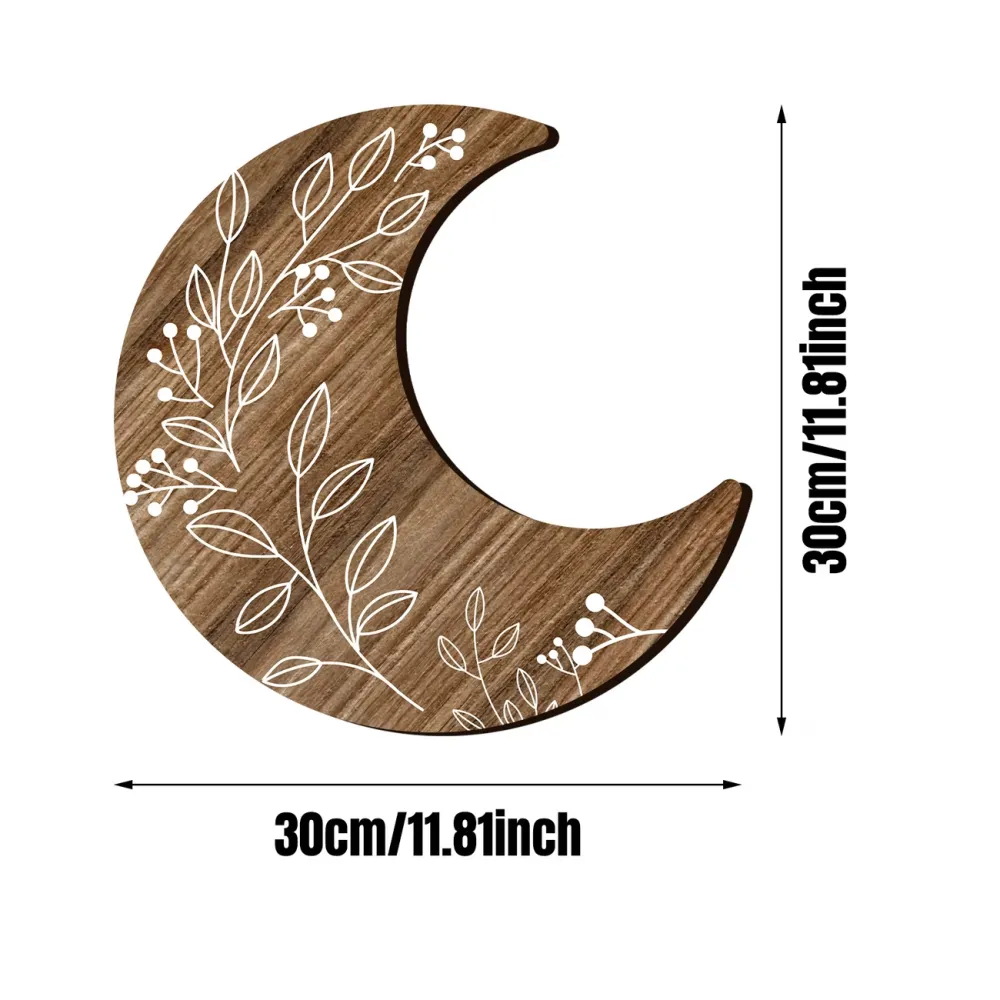 Wooden Floral Moon Wall Art