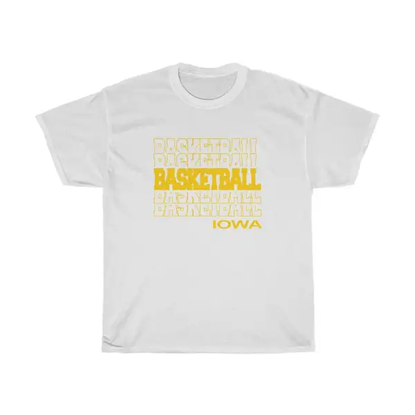 Basketball Iowa in Modern Stacked Lettering