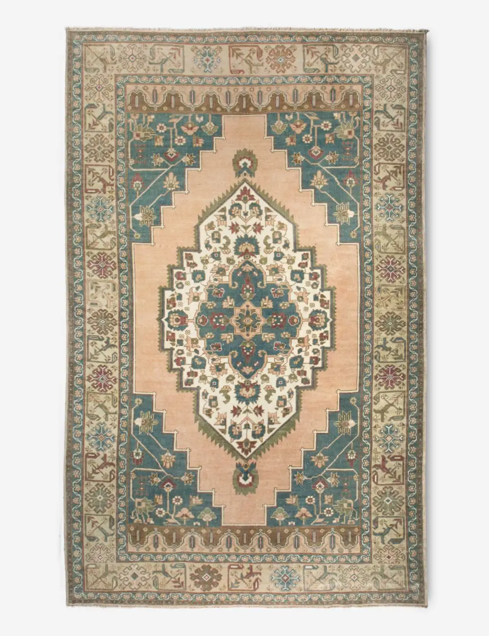 Vintage Inspired Handcrafted Turkish Inspired Hand Knotted Wool Area Rug