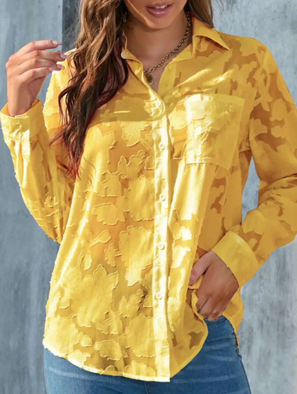 Loose Draped Chiffon Blouse