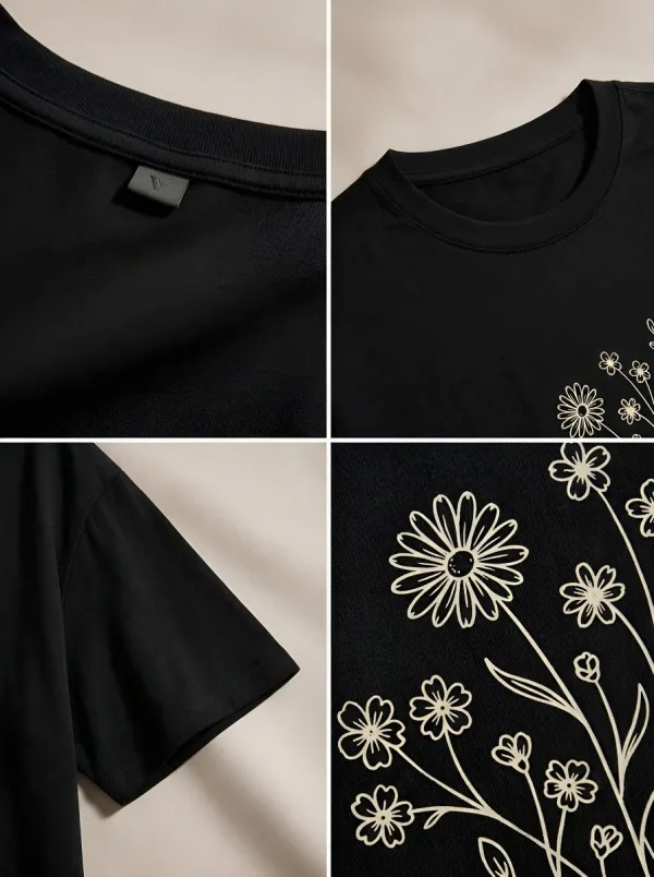 Women's Floral Lover Wildflower Bouquet Printed T-shirt