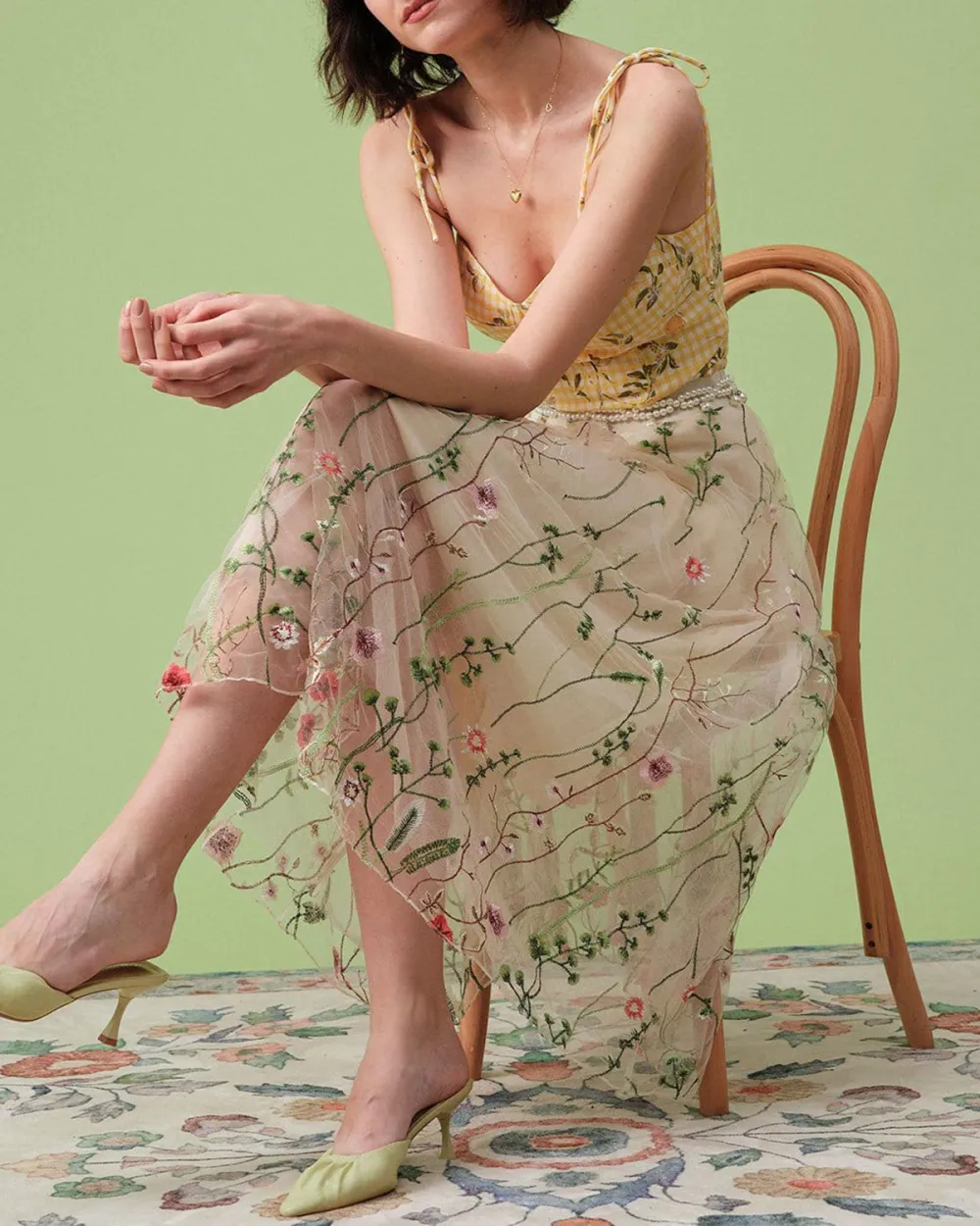 Featuring Floral Embroidery Skirt