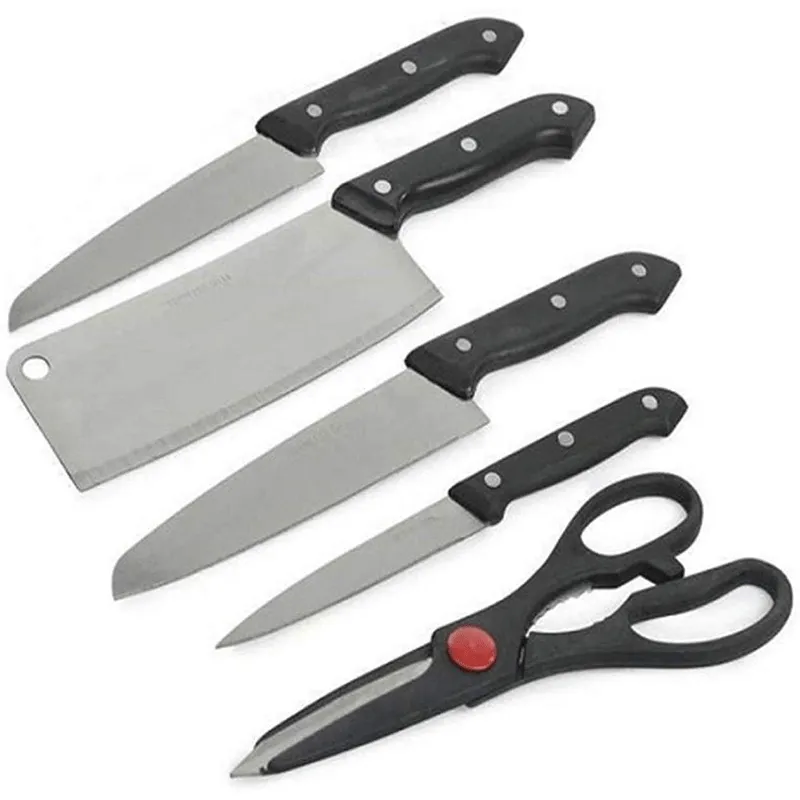 Wooden Chopping Board with Knife Set & Scissor