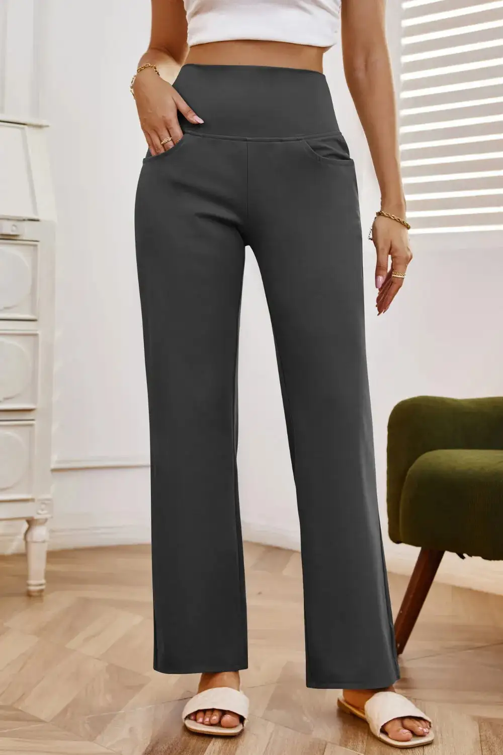 Modern High Waist Wide Leg Pants
