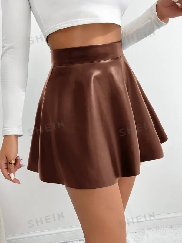 Brown High Waist Skirt