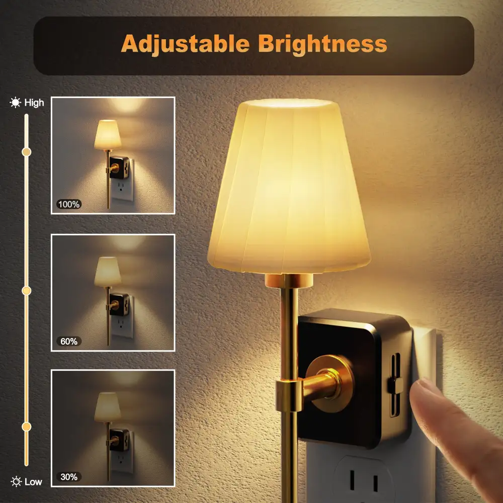 Pleated Fabric Cover Plug-In Night Light