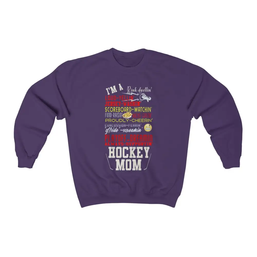 Mom Support Hockey Graphic Crewneck Sweatshirt