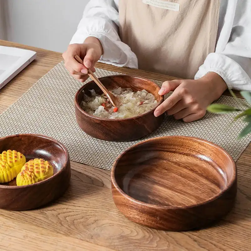 Solid Walnut Wood Serving Bowls