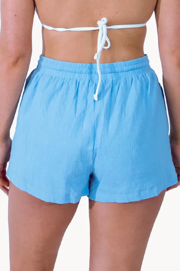 Lined Crinkle Cotton Shorts