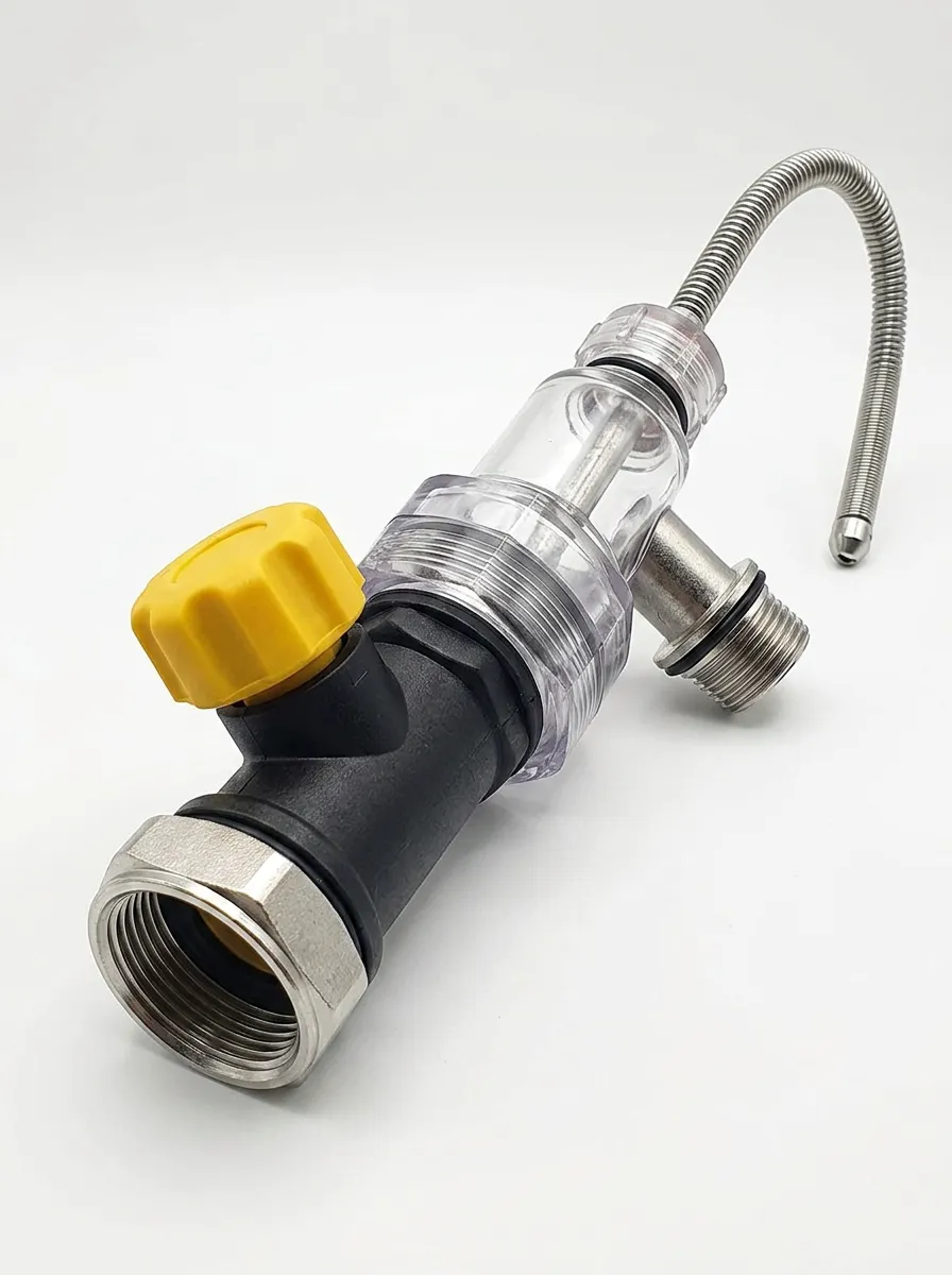 Adjustable-Flow Water Heater Flush Valve with Filter