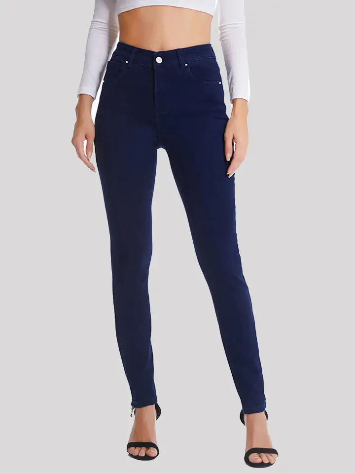 Button Fly Long Denim Jeans