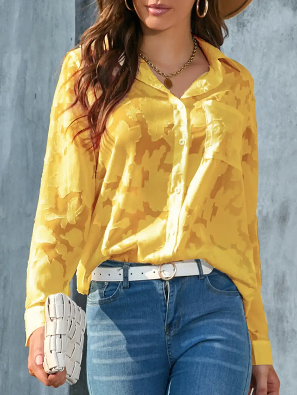 Loose Draped Chiffon Blouse