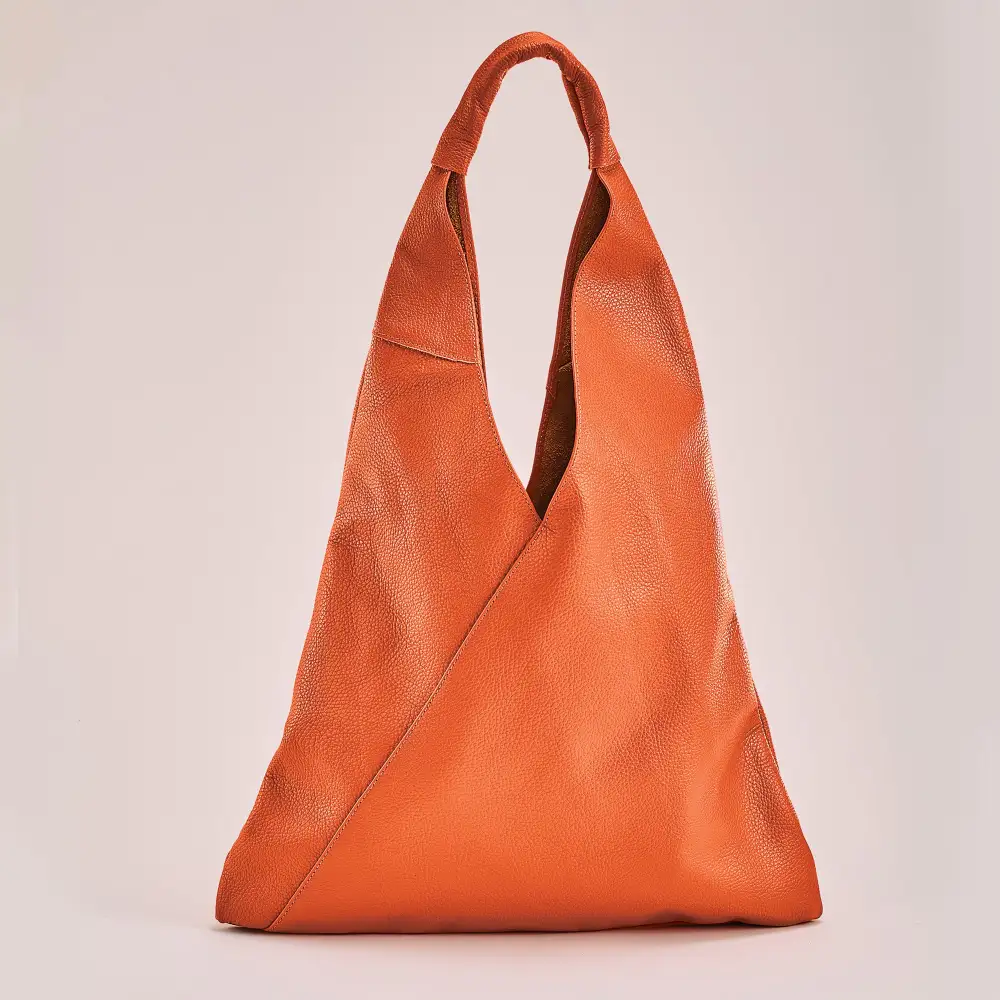 Compact Leather Hobo Shoulder Bag
