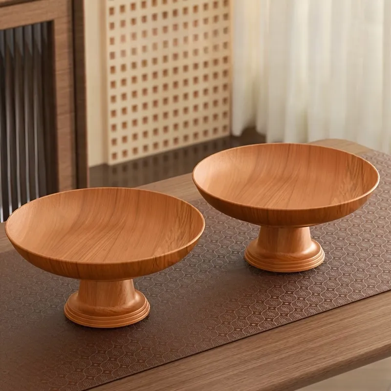 1 Pcs Elevated Wood Serving Bowl