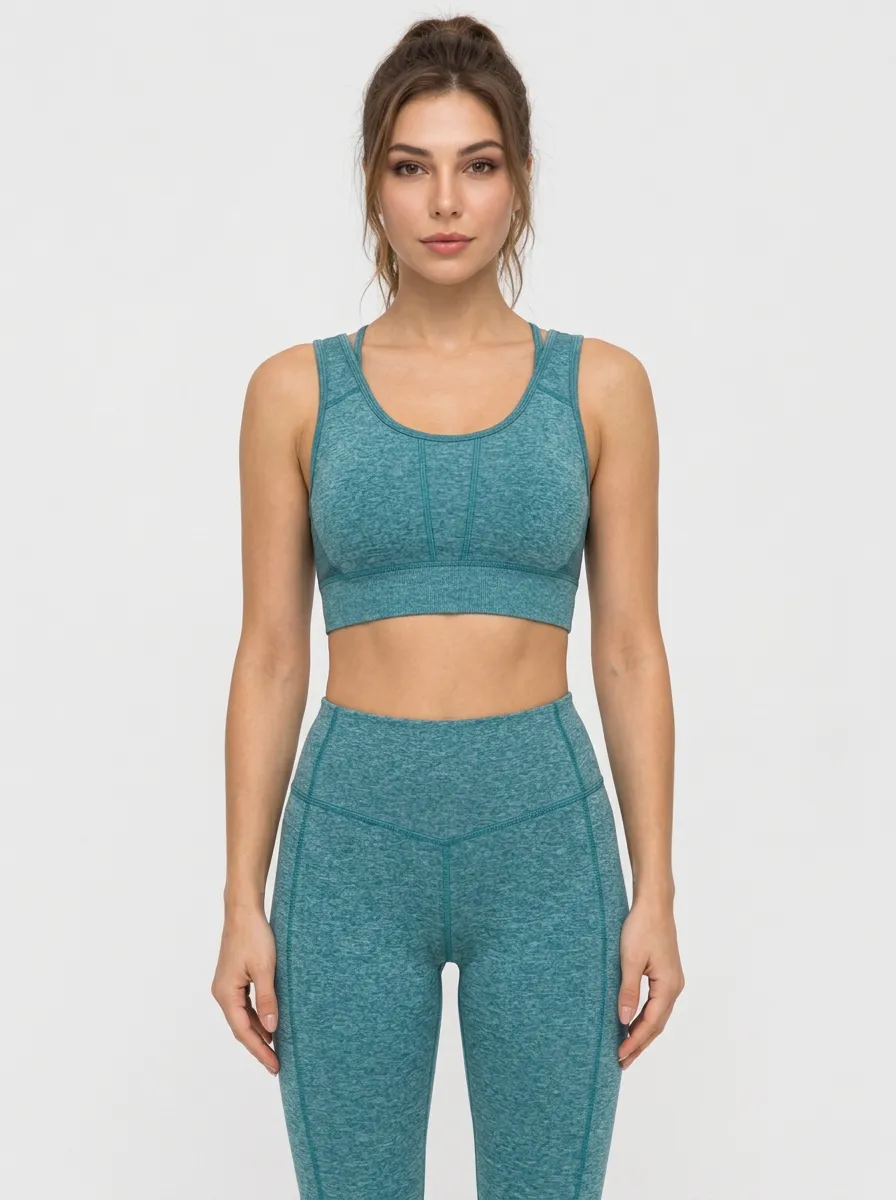 Women's Strappy Cross Back Sports Bra with Printed Detail