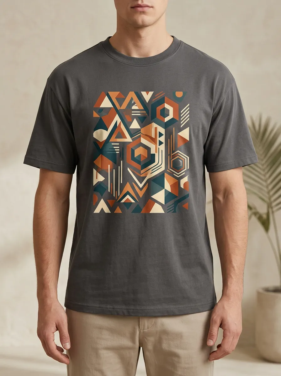 Men's Abstract Pattern Geometry Graphic T-Shirt