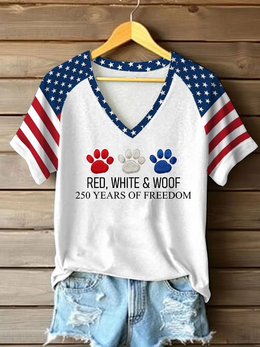 Women's 250th Anniversary Dog Paw T-Shirt