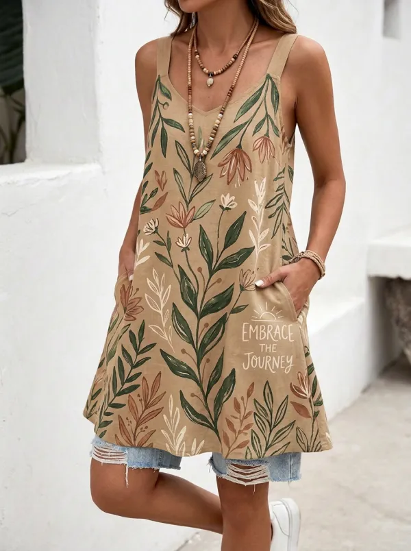 Botanical Quote Embrace The Journey Tank Top