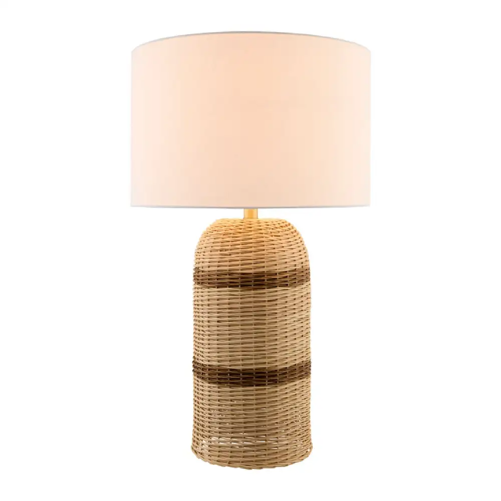 Linen Shade Iron Rattan Linen Table Lamp