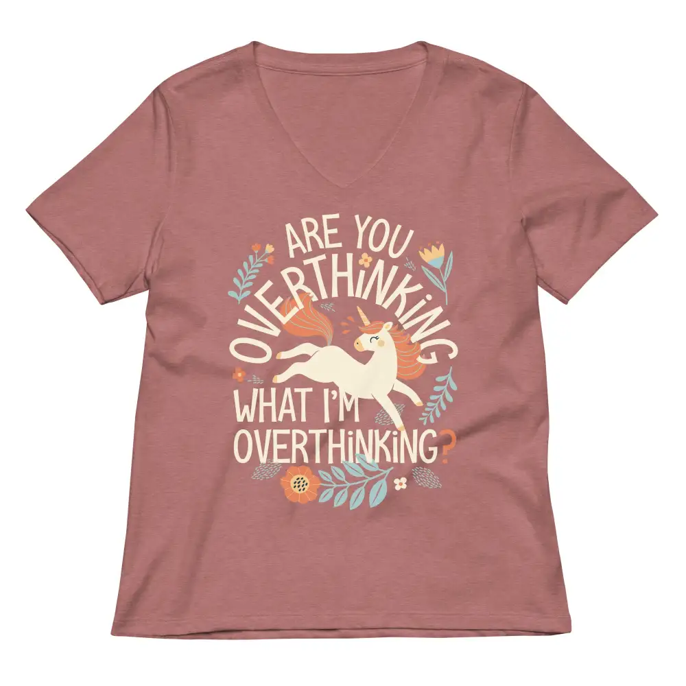 Overthinking Print V Neck Tee