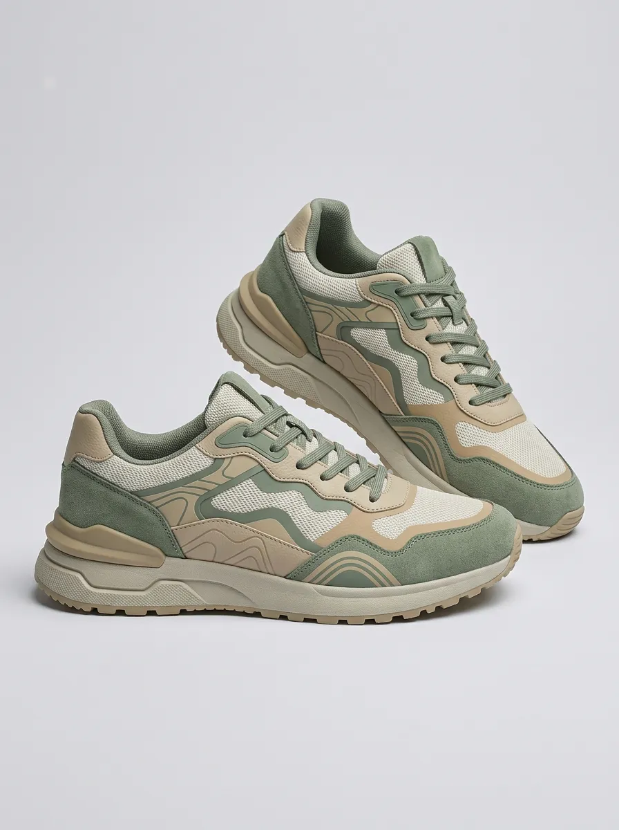 Unisex Wavy Pattern Print Sneakers
